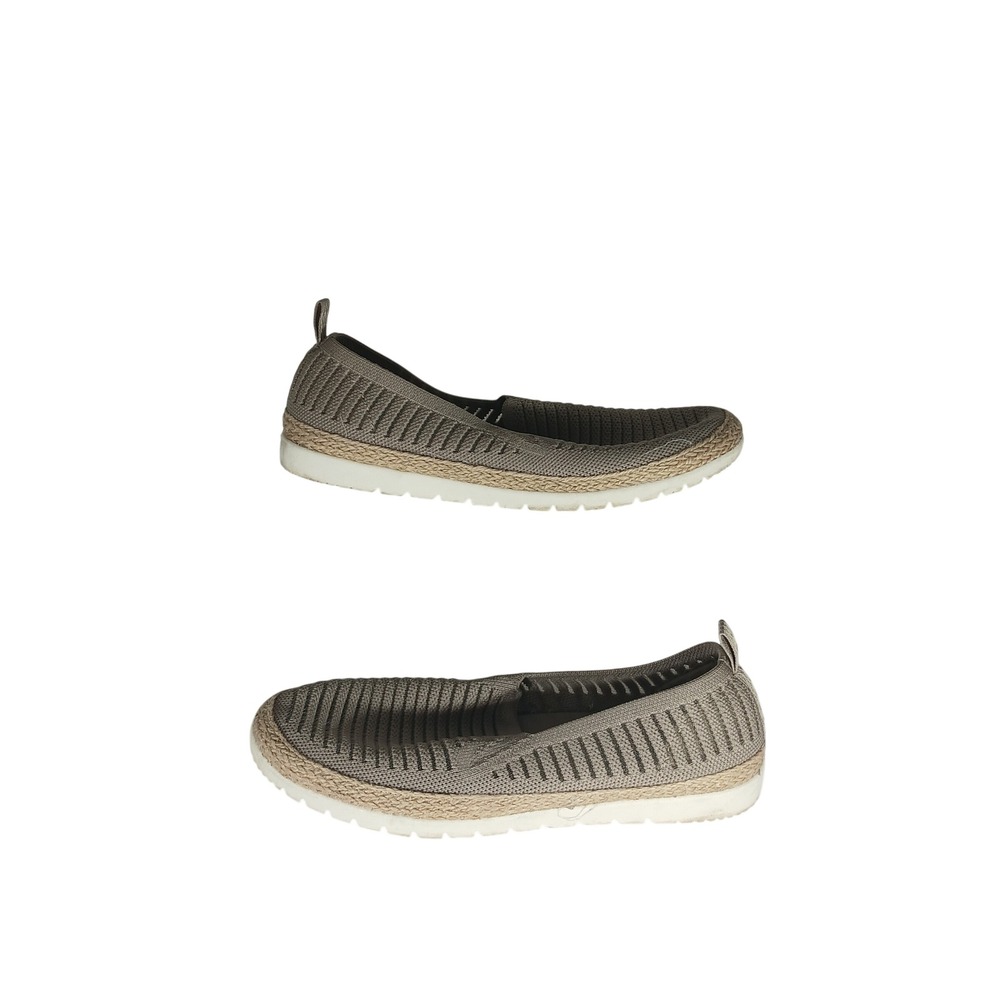 BOBS from Skechers Slip On Flats 6.5 Taupe Knit Espadrille Memory Foam 113245